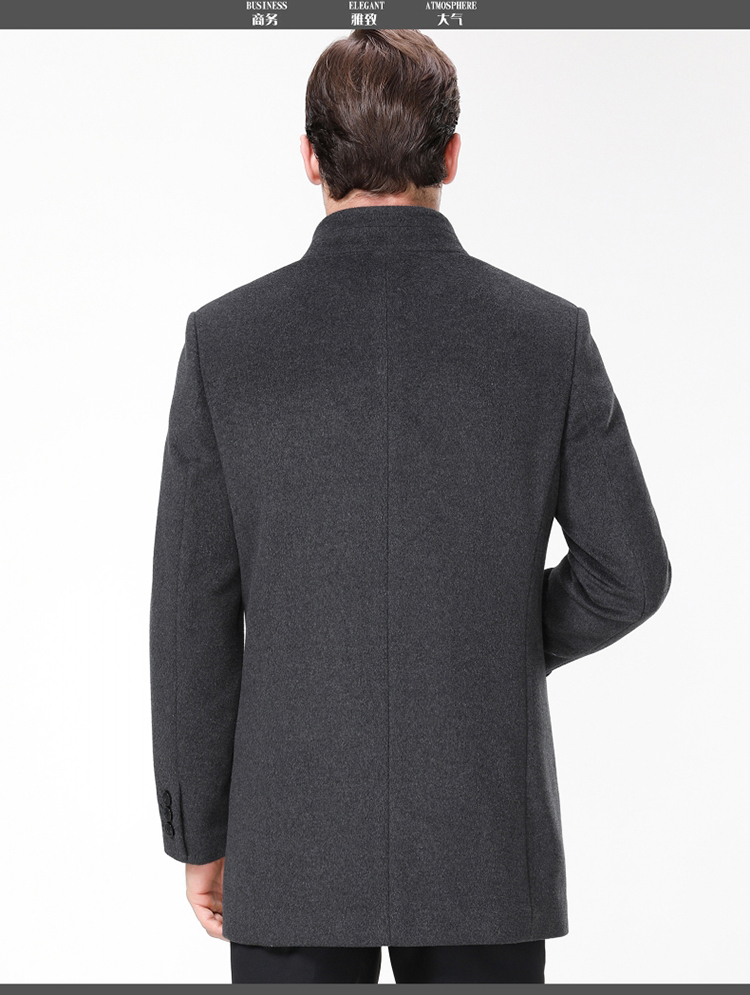 Playboy áo len nam trung niên cha trong phần dài áo len có thể tháo rời lót cashmere áo măng tô nam