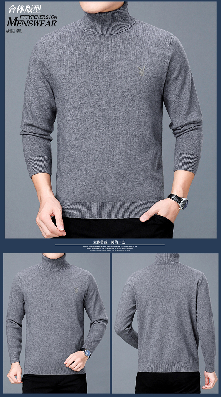 Mùa thu và mùa đông anh chàng áo len cashmere nam trung niên cao cổ áo len dày ấm áp áo len cha áo len áo khoác jean nam