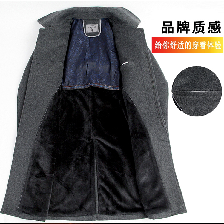 Playboy trung niên mùa thu và mùa đông áo len nam cộng với nhung dày cashmere Nizi cha bomber nam