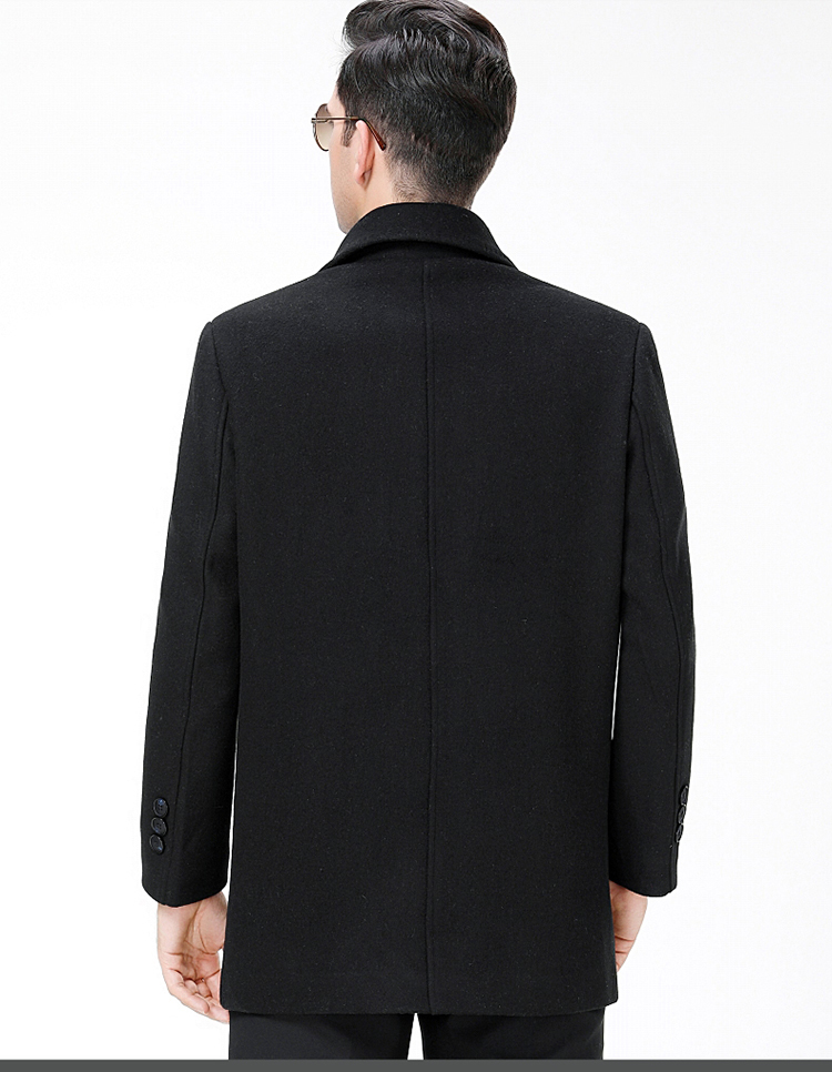 Giải phóng mặt bằng áo khoác cashmere thật thô lỗ cộng với nhung dày nam trung niên áo len dài áo bomber nam