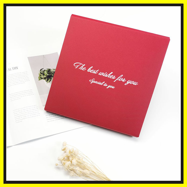 Silk scarf gift box silk scarf scarf packaging box exquisite gift gift red red fashion square red