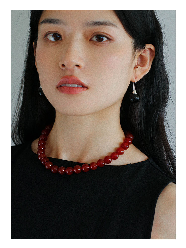 JEWELRY紅瑪瑙女小眾手工串珠