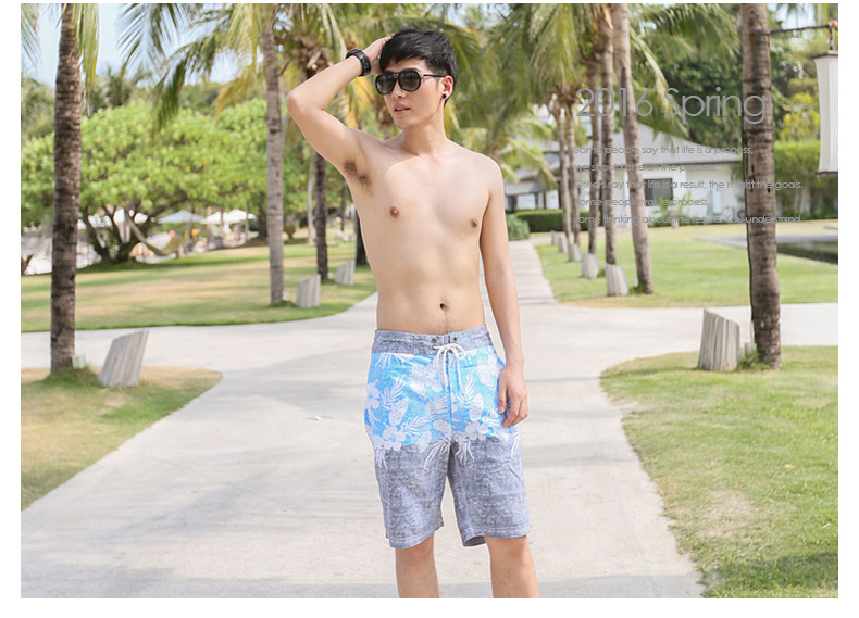 Lắc quần đi biển quần nhanh nam quần bơi quần bơi kỳ nghỉ bên bờ biển XL quần short boxer mùa hè mua quần hoa đi biển	