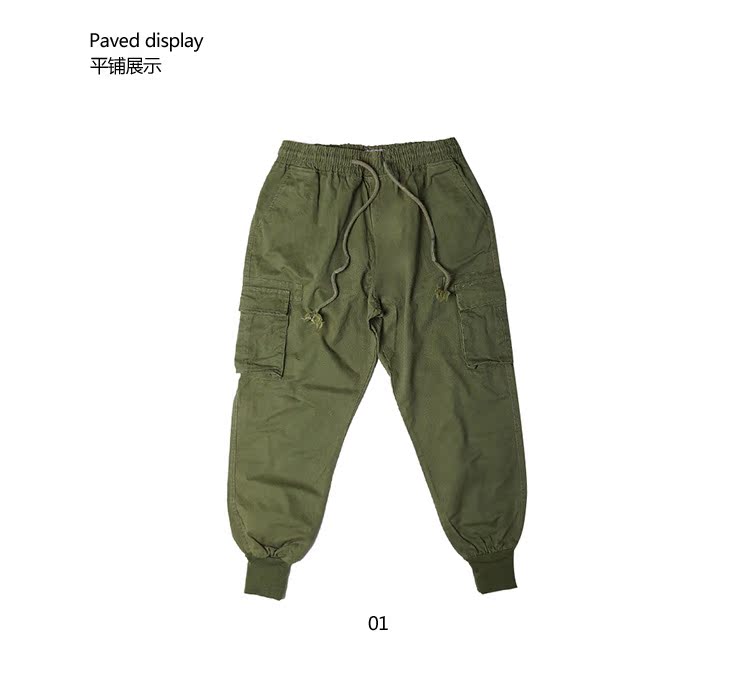 Thương hiệu Jungle Tiger Tide mặc quần yếm phiên bản Hàn Quốc của xu hướng quần lửng ống rộng dành cho nam quần áo nam đẹp