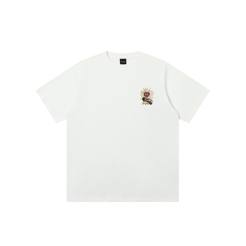 Jungle Tiger Trendy American-Style Heart Tiger Claw Embroidery Heavyweight Short-Sleeve T-Shirt for Men, Vintage Summer Couple T-Shirt Jungle Tiger Trendy American-Style Heart Tiger Claw Embroidery Heavyweight Short-Sleeve T-Shirt for Men, Vintage Summer Couple T-Shirt