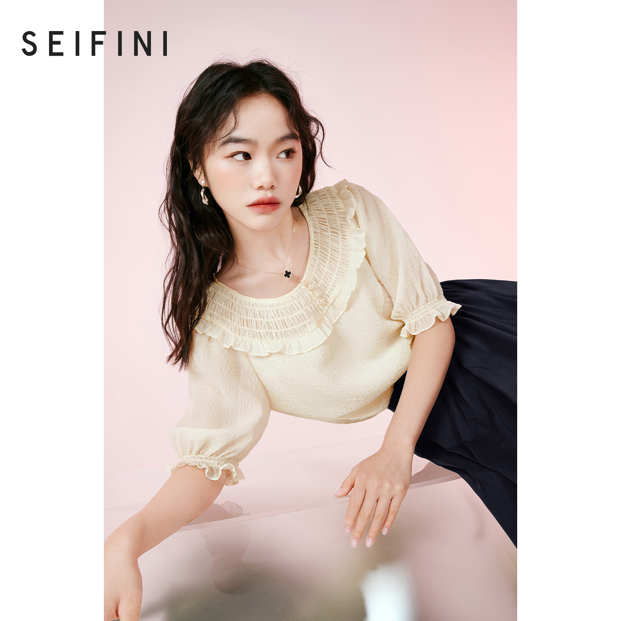 Poetry Vaney Short Sleeve White Snowy Jersey Woman 2022 Summer New Shirt Princess Sweet Doll Shirt Fast-style blouse