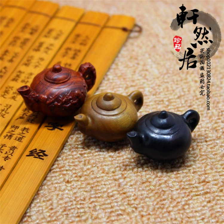 Red Wood Handicraft Teapot Handlebar Pieces Wood Carving Small Play Pieces Red Wood Gift Giving the Kettle Hem-Taobao