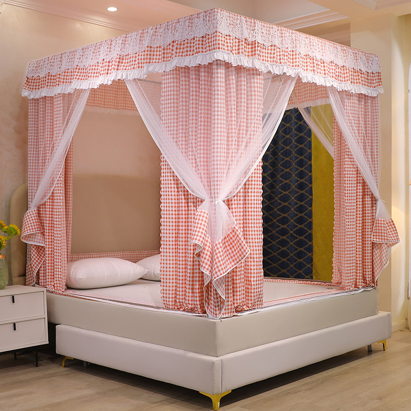 Double layer shading mosquito net 1 5m bed curtain one-piece totally closed princess wind bed mantle 1 8 m beds Mongolia bag home