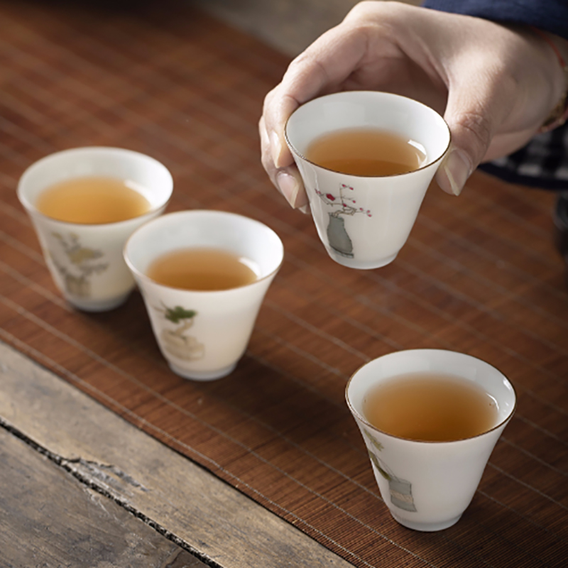 The Master cup single CPU jingdezhen hand - made ceramic tea sample tea cup single small white porcelain cups, kung fu tea set