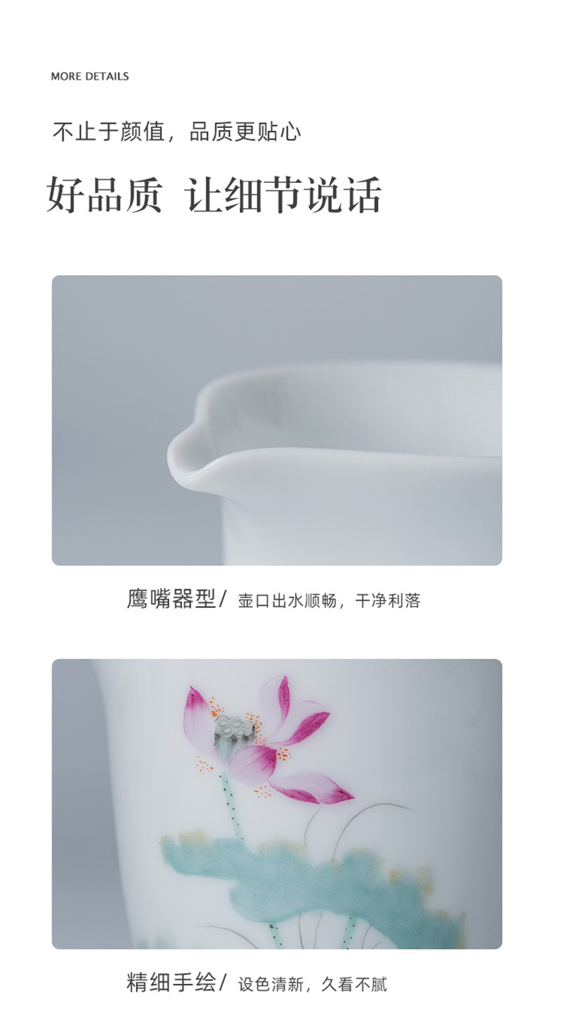 White porcelain fair points tea device against the hot cup of pure hand - made teacup a single large capacity of jingdezhen kung fu tea accessories