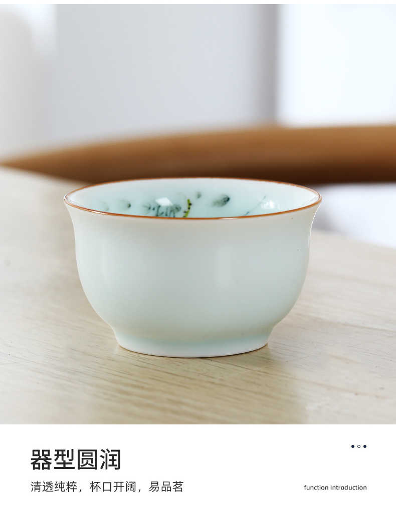 Kung fu ceramic cups hand - made creative sample tea cup tea set master cup small single cup bowl of jingdezhen