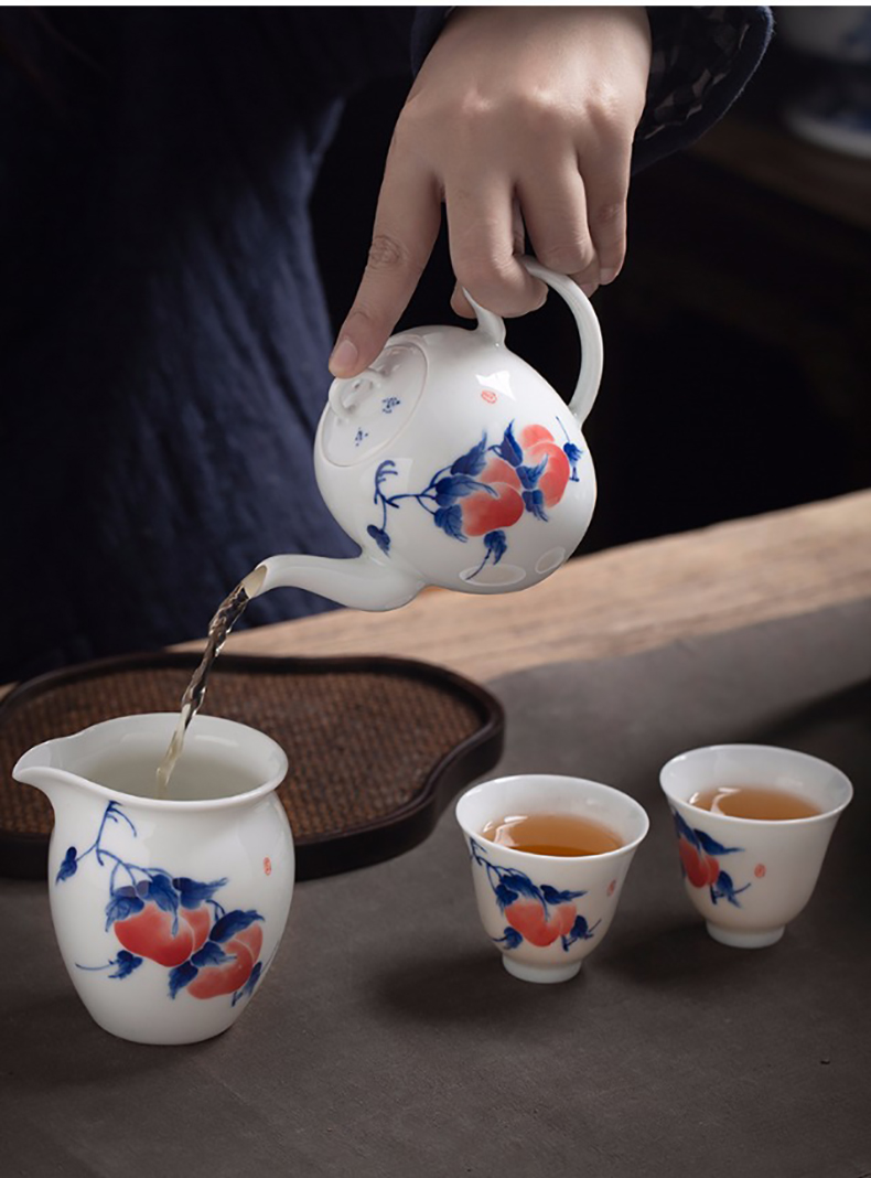 Jingdezhen hand - made porcelain cup sample tea cup work hand single cup teapot master cup home of kung fu tea set