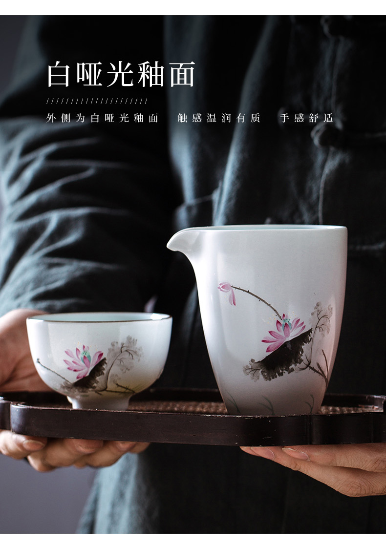 Jingdezhen hand - made pastel ceramic fair keller large sea points tea kungfu tea set celadon tea accessories