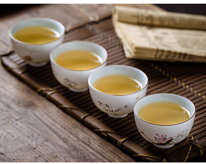 JingChen hand - made teacup sample tea cup of jingdezhen ceramic celadon small single master kung fu tea powder enamel cup cup