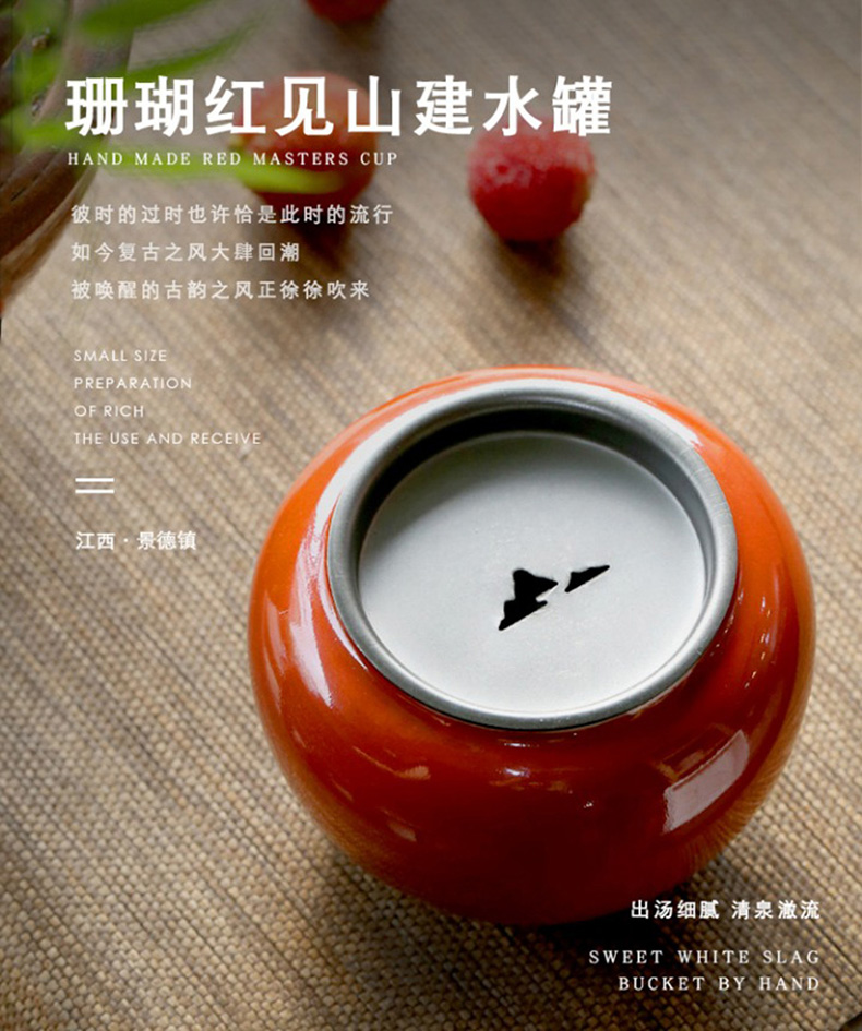 Jingdezhen ceramic building water coral red tin on antique Chinese style tea table accessories) slag bucket of water, after the water washing