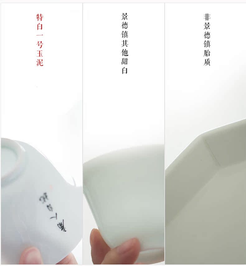 Jingdezhen ceramic tea set custom lettering thin foetus cups little kung fu jade porcelain sample tea cup, master cup white porcelain single CPU