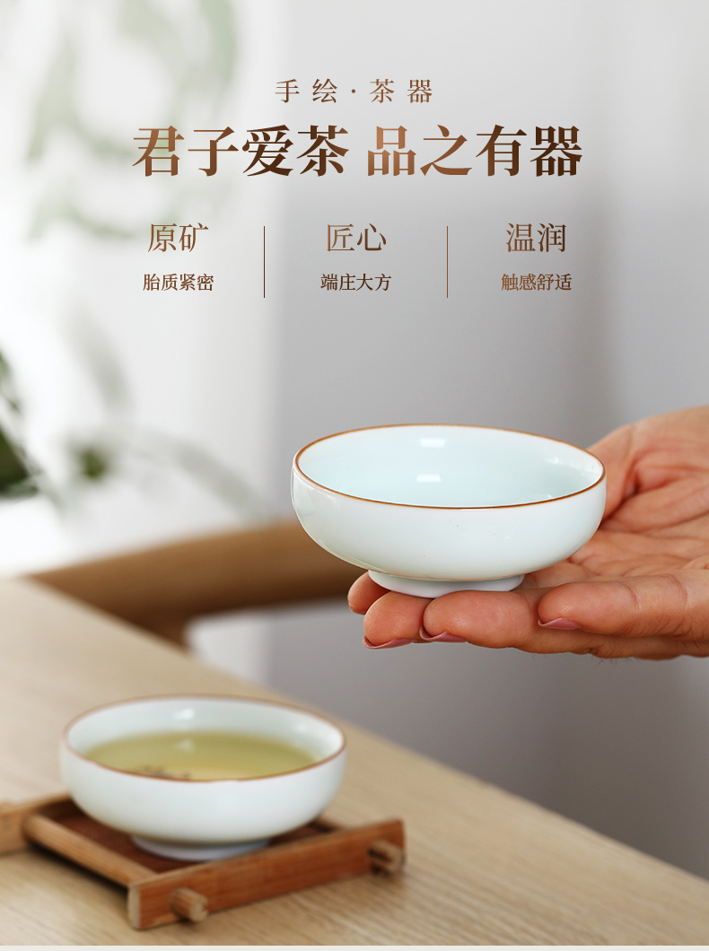 Jingdezhen ceramic creative hand - made teacup pu - erh tea cup home meeting of kung fu master cup single cup sample tea cup