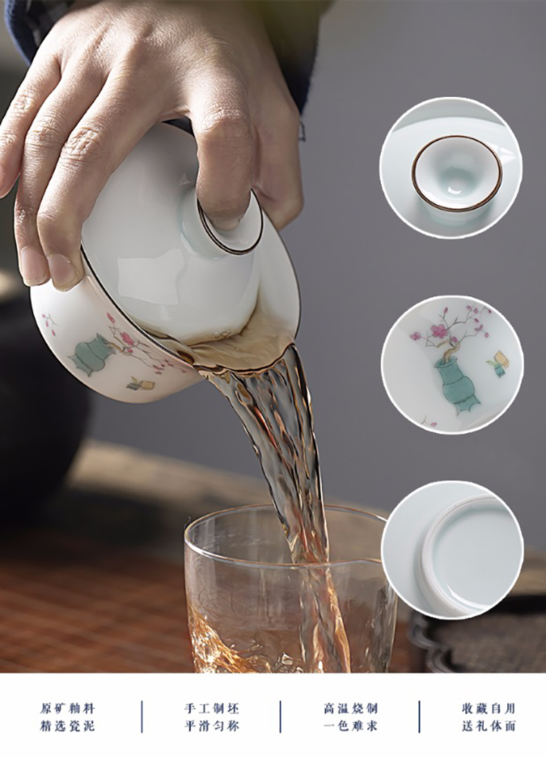 The Master cup single CPU jingdezhen hand - made ceramic tea sample tea cup single small white porcelain cups, kung fu tea set