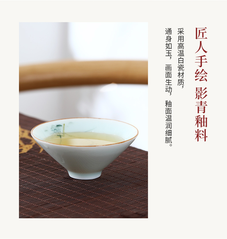 Jingdezhen ceramic hand - made creative teacups master cup single CPU and high - end white porcelain cup tea kungfu tea cup