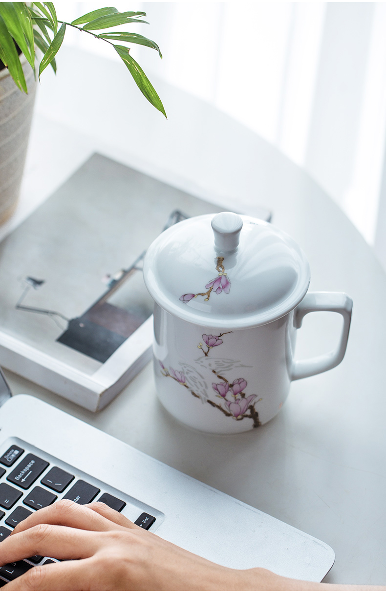 Analyzes teacups hand - made exquisite paint ceramic cups office leisure filtering cup does not affect the normal use