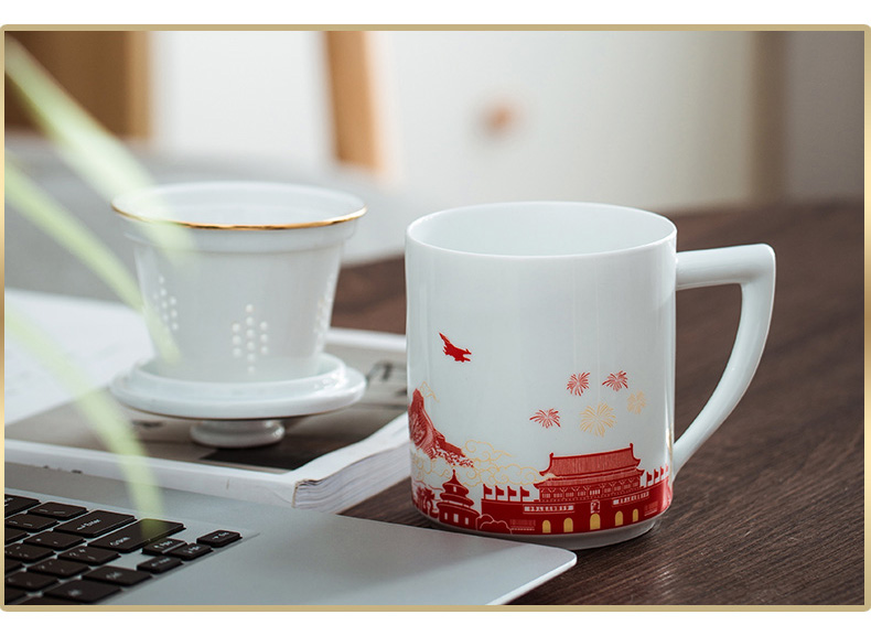 Ceramic cups tea cups with cover cup tea separation office cup with the personal one cup tea cup