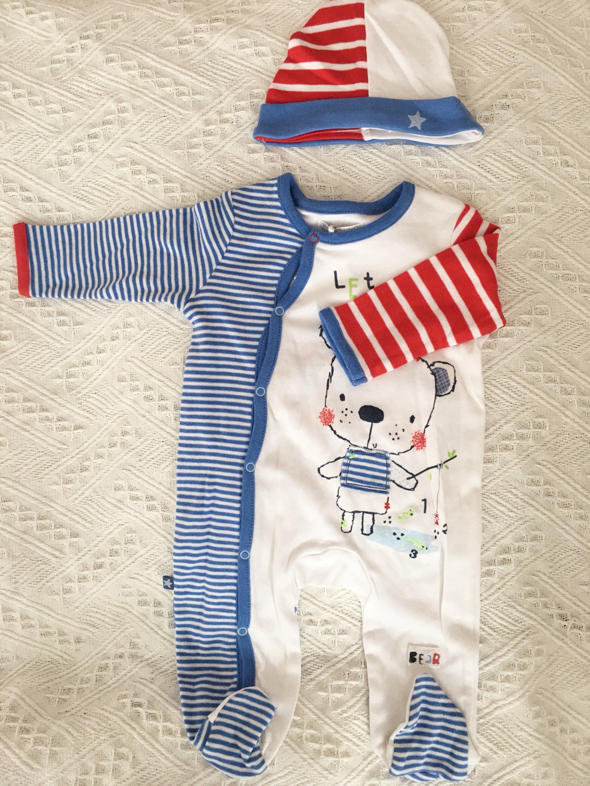 Clearance~babaluno newborn baby boy and girl baby cotton hooded buttoned romper jumpsuit