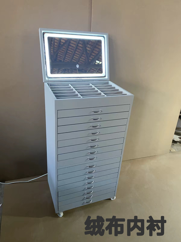 Flip-Top Leather Eyewear Display Cabinet with Mirror for Eyewear Stores, Cinema 3D Sunglasses Storage Box, Direct Sales of Eyewear
