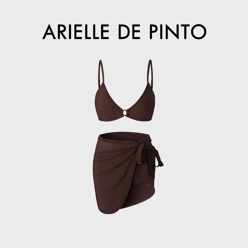 French Arielle De Pinto Swimsuit Internet Celebrity Style Three-Piece Set Sexy European and American Bikini Split Swimsuit