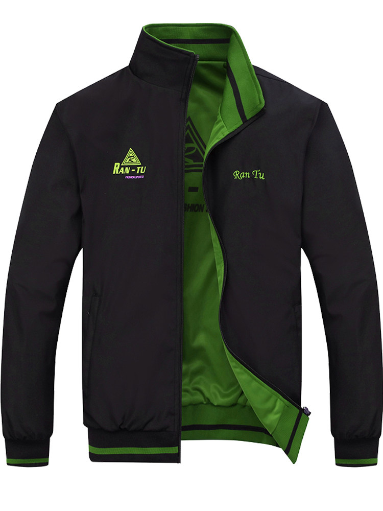 Spring and Autumn Men's Single-Layer Sports Jacket, Reversible Jacket, Sportswear, Autumn Youth Casual Outerwear, Windproof