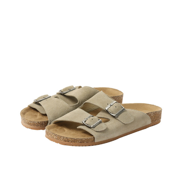 Lost Elk'Pine Cone Birkenstock Sandals' Retro Flat Birkenstock Half Slippers for Women Summer ເກີບຫນັງແທ້ Soft Soled Slippers ສໍາລັບແມ່ຍິງ