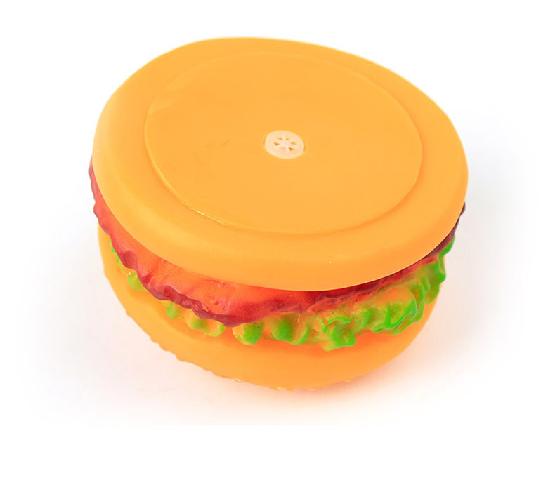Pet cung cấp đồ chơi silicone giọng hát burger teddy tóc vàng pet đồ chơi mèo đồ chơi con chó đồ chơi - Mèo / Chó Đồ chơi đồ chơi cho chó mèo