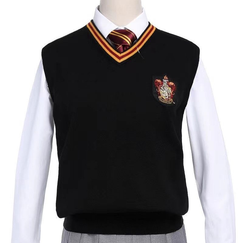 Harry Potter Sweater Usj Universal Gryffindor Slytherin Hermione Autumn and Winter Knitted Sleeveless Long Sleeve Vest