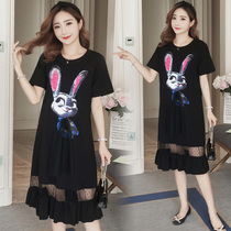 Nursing clothes out of fashion Summer short-sleeved clothes postpartum womens hot mom breast feeding period maternity dress tide mom