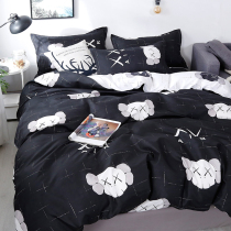Cartoon network red KAWS bed four-piece set single double quilt cover quilt cover sheet 1 2m university dormitory three-piece set