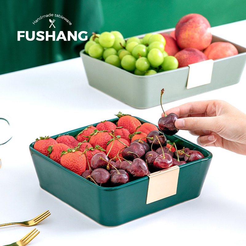 Ceramic fruit plate modern living room coffee table home light luxury dessert plate candy plate creative plate net red fruit plate