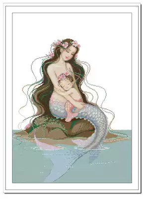 ●Hu Lili cross stitch●French DMC kit mother and child love has accurate printing options