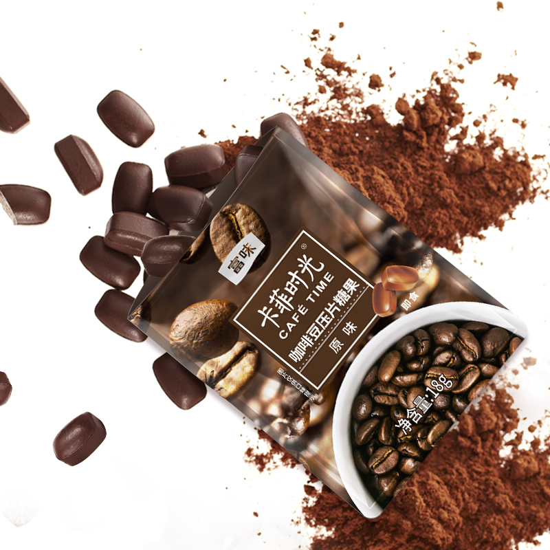 Flavored mellow coffee sugar ready-to-eat coffee beans Chewable coffee hard candy 18g original flavor