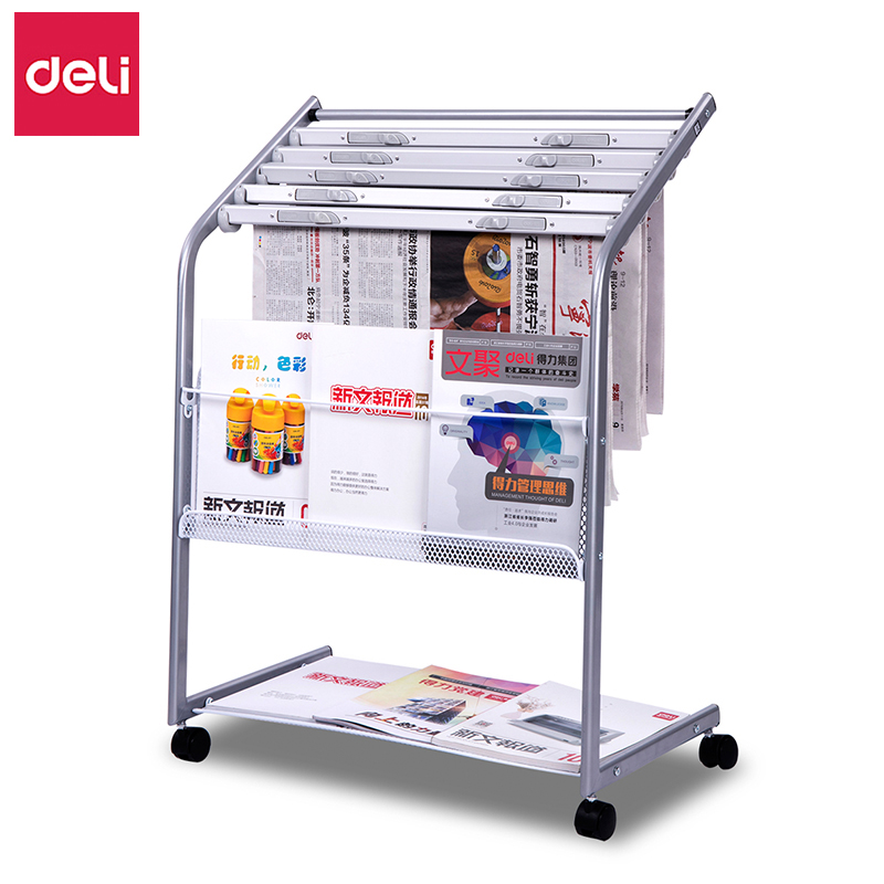 Deli newspaper rack Newspaper rack Metal information display rack Office simple floor-to-ceiling office book and newspaper rack Magazine rack