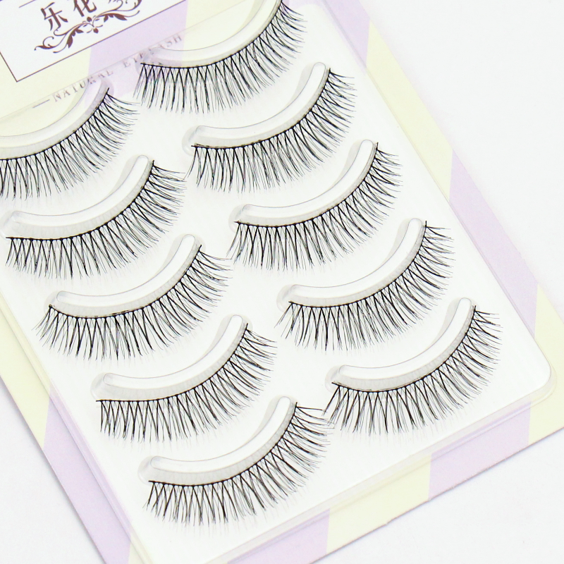 Leflower Complex Natural False Eyelash Soft Comfort Cotton Thread Thin Stalk Emulation Everyday Nude Makeup Faces with Realistic Female Eyelash