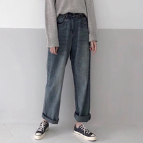 Fat mm size jeans women autumn and winter 2021 New plus velvet padded pants pear-shaped body thick legs wide hip