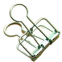 Small clear hollow metal long tail clip set simple color dovetail clip student paper clip office file clip