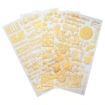 Decorative self-stick hand account stickers retro gilding small stickers cute girl handmade waterproof hand tent stickers