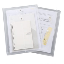 Del transparent press buckle a4 information bag rope round large capacity file bag multi-function file storage test paper bag