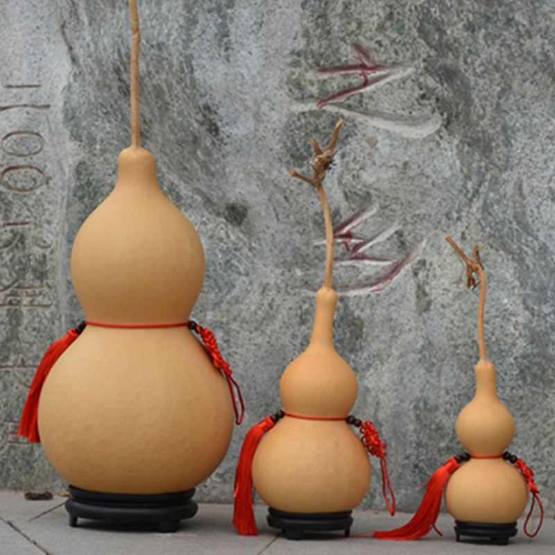 Natural gourd pendant opening living room wen play treasure gourd with faucet home decoration small Chinese knot ornament pendant