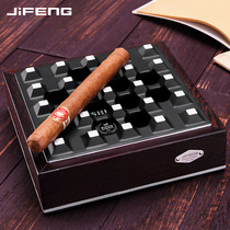 JIFENG cigar ashtray fashion creative Ebony metal texture four slot large ashtray JF-HG-1