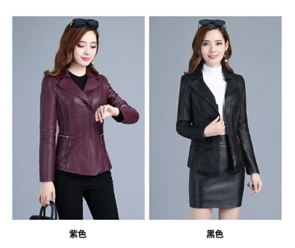 2018 mùa thu mới Hàn Quốc áo khoác da dài tay màu rắn eo thắt lưng thời trang áo khoác nữ da PU blazer da