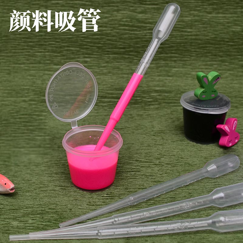 Hand-painted pigment straws watercolor dye dropper with scale experimental equipment preschool drop painting color matching tool