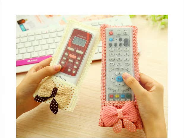 Vải ren dễ thương gấu phổ điều khiển từ xa bao gồm điều khiển từ xa bụi che TV áo quạt
