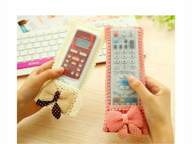 Vải ren dễ thương gấu phổ điều khiển từ xa bao gồm điều khiển từ xa bụi che TV