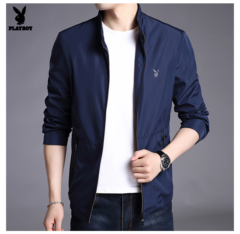 Áo khoác nam Playboy Jacket mùa thu New Daddy Casual Thin Jacket Business Business Wear Wear áo bomber jacket